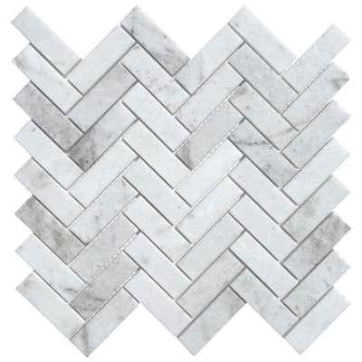 Patara Stone Marble 1 x 3 Herringbone 12" x 12.8" Marble Mosaic