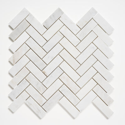 Patara Stone Marble 1 x 3 Herringbone 12" x 12.8" Marble Mosaic