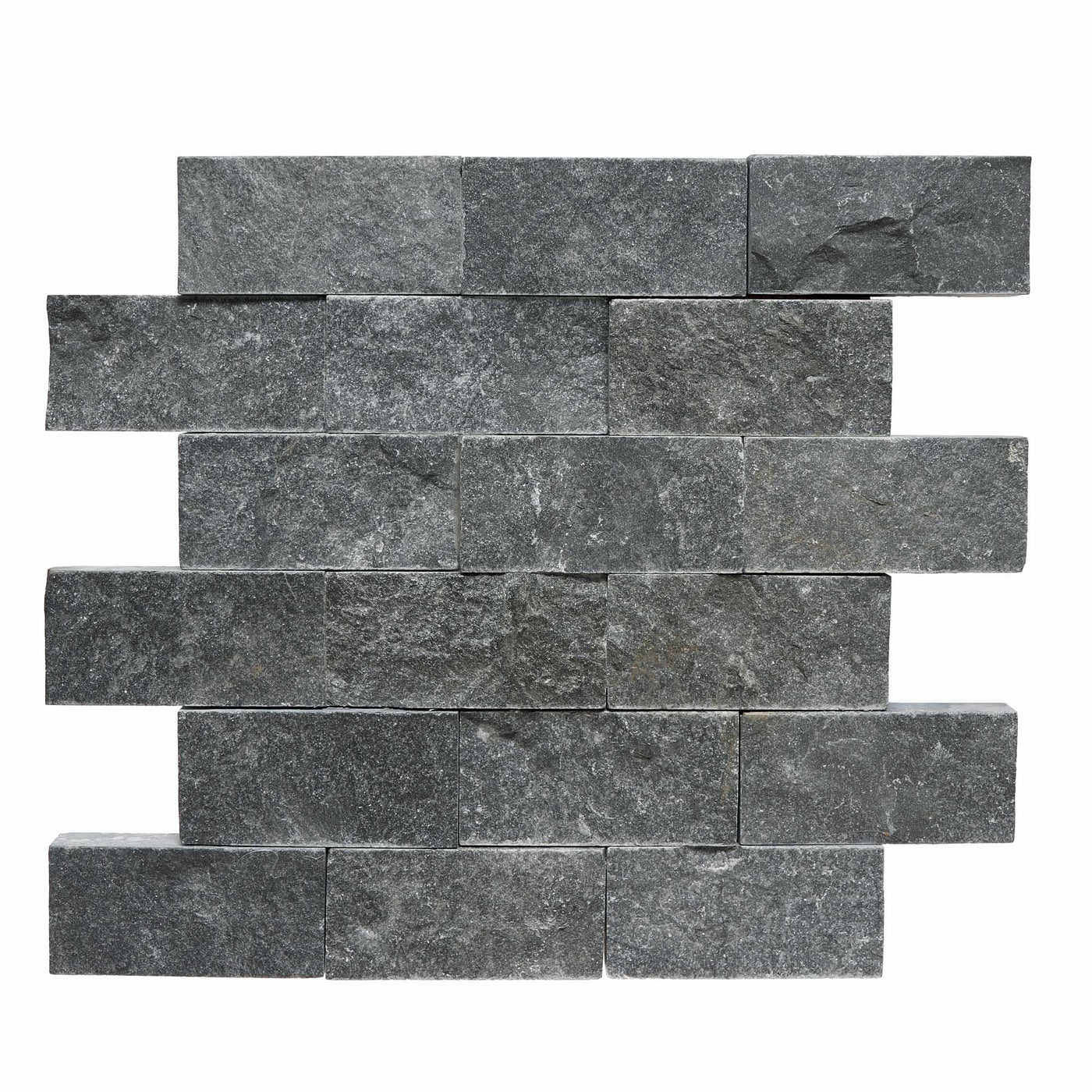 Patara Stone Marble 13.5MM 2 x 4 Splitface 12" x 12" Marble Mosaic