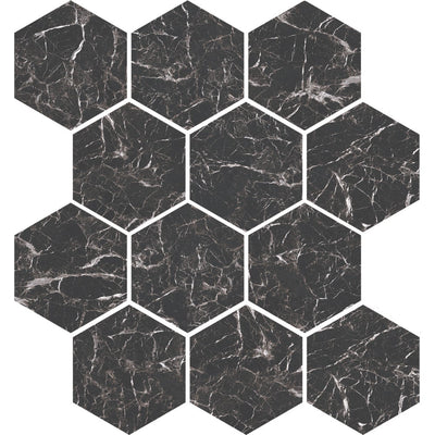 Floors 2000 Marbles Hexagon 9" x 11" Porcelain Mosaic