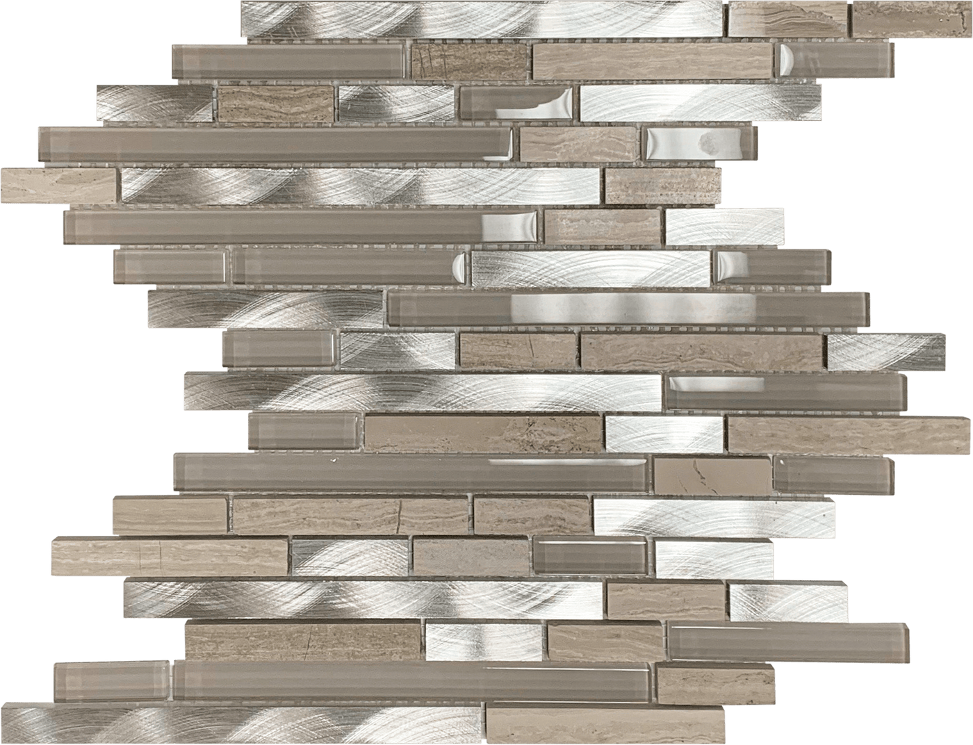 Bati Orient Mix Mosaic Baguette 12" x 12.20" Glass Mosaic