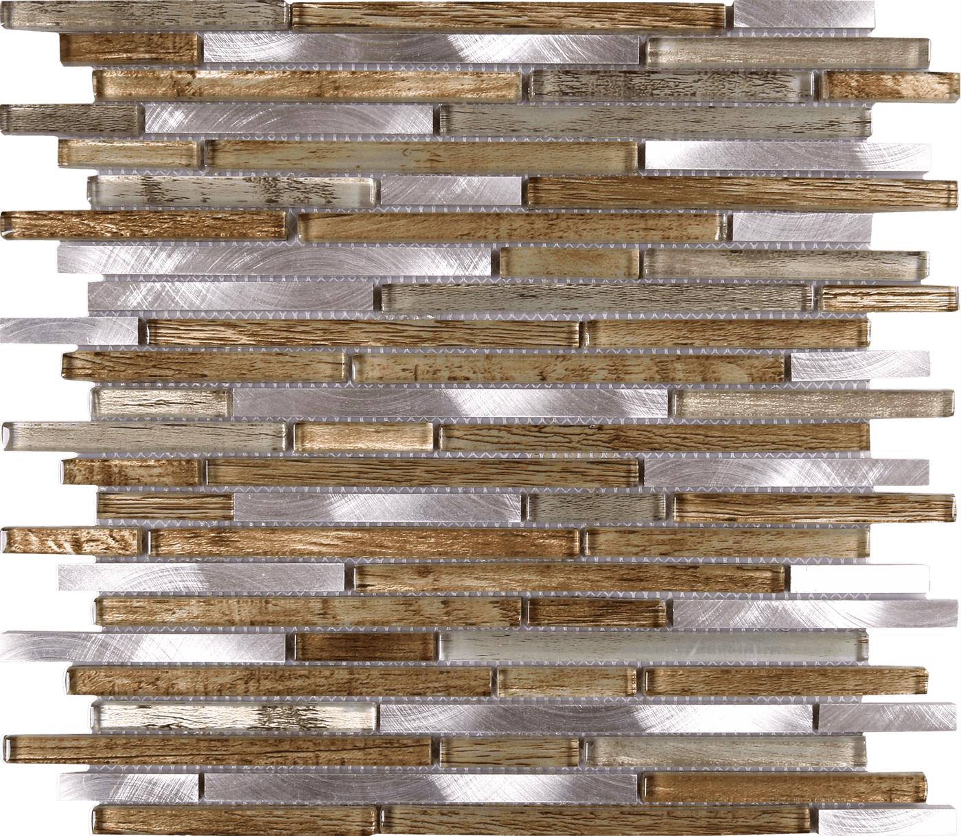 Bati Orient Mix Baguette 11.2" x 11.7" Metal & Glass Mosaic