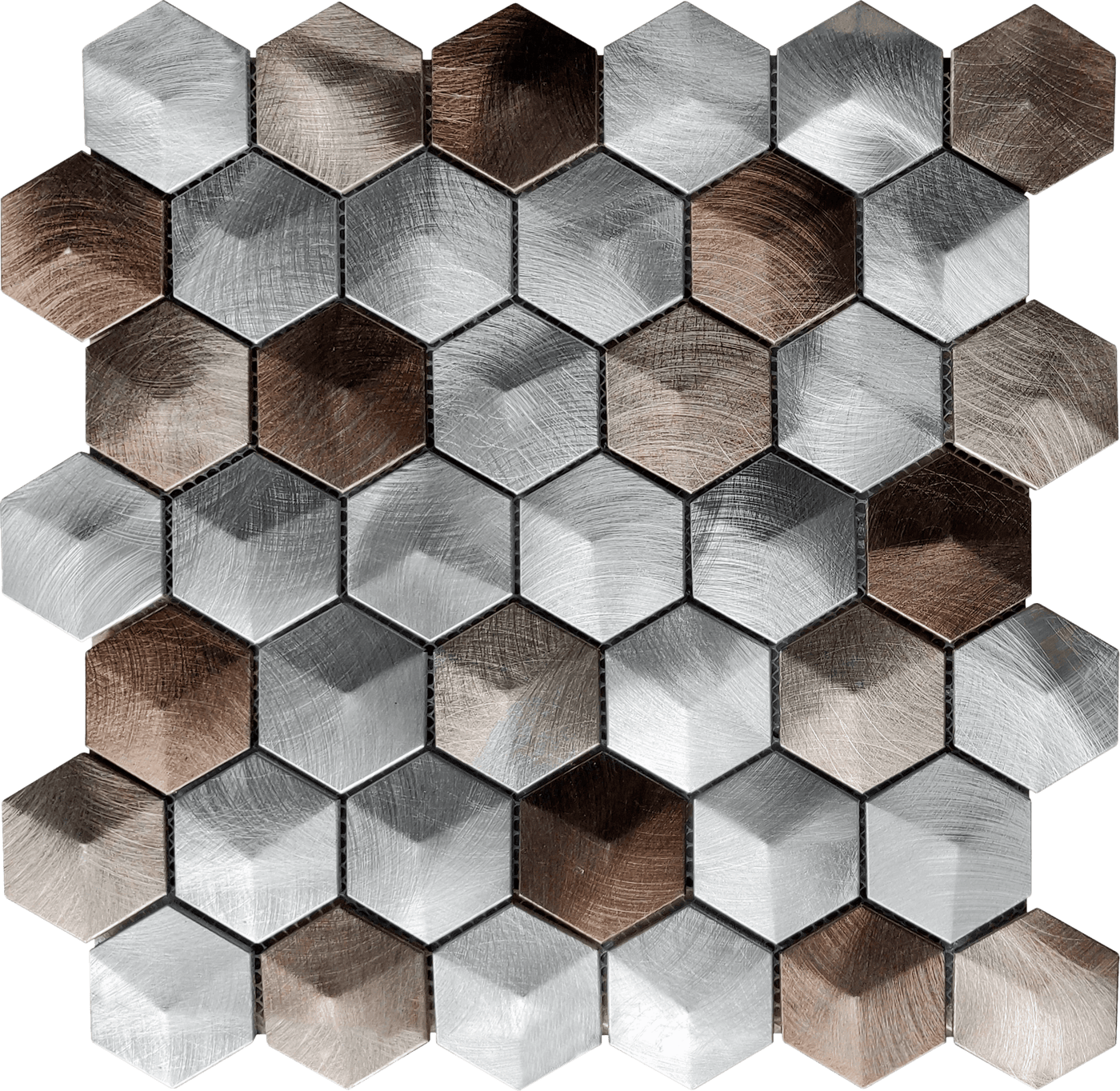 Bati Orient Aluminum Hexagon 11.8" x 12" Aluminum Mosaic