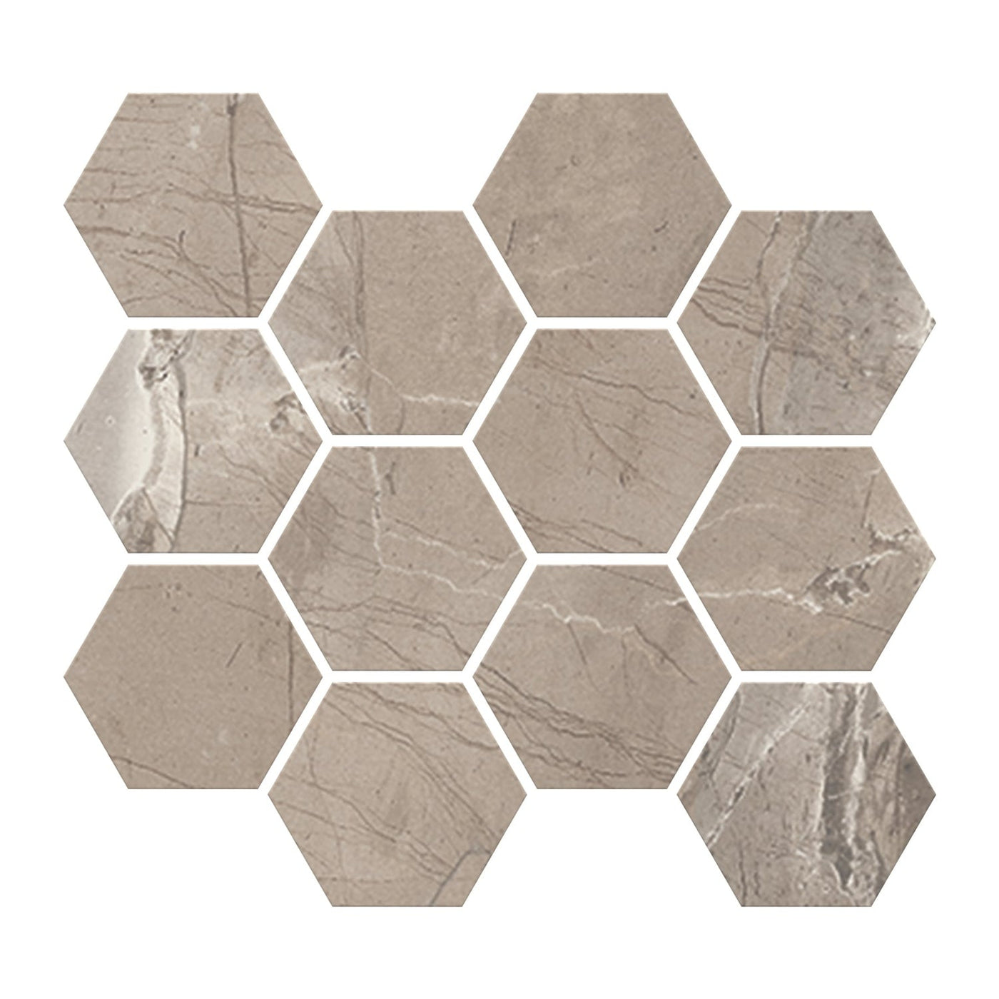 Milestone Absolute 3 x 3 Hexagon 9" x 11" Porcelain Mosaic