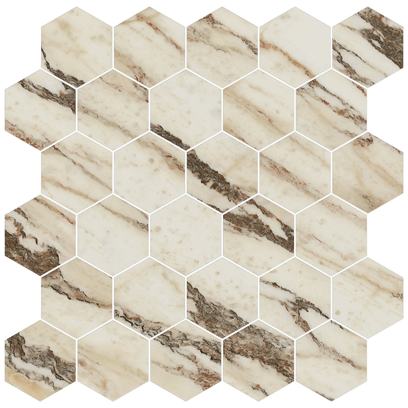 Milestone Jem 2" Hexagon 12" x 12" Porcelain Mosaic