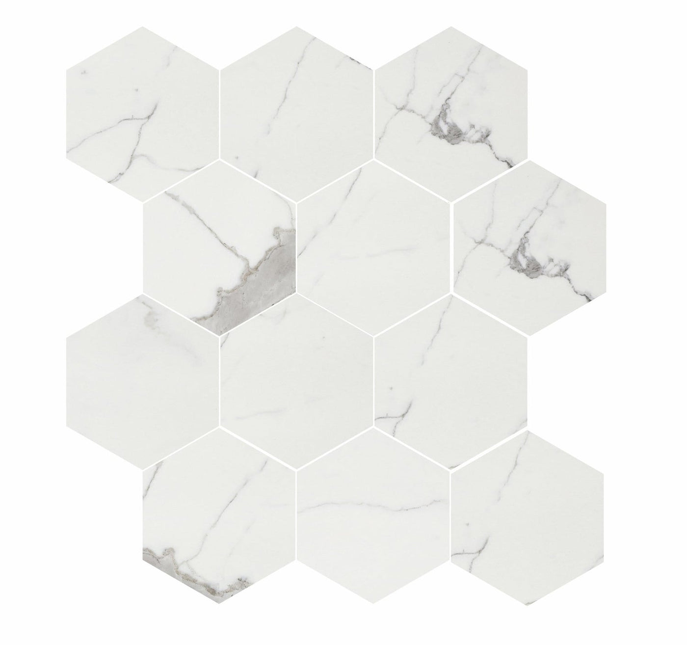 Milestone Luxury 3 x 3 Hexagon 9" x 11" Porcelain Mosaic