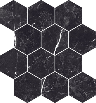 Milestone Luxury 3 x 3 Hexagon 9" x 11" Porcelain Mosaic