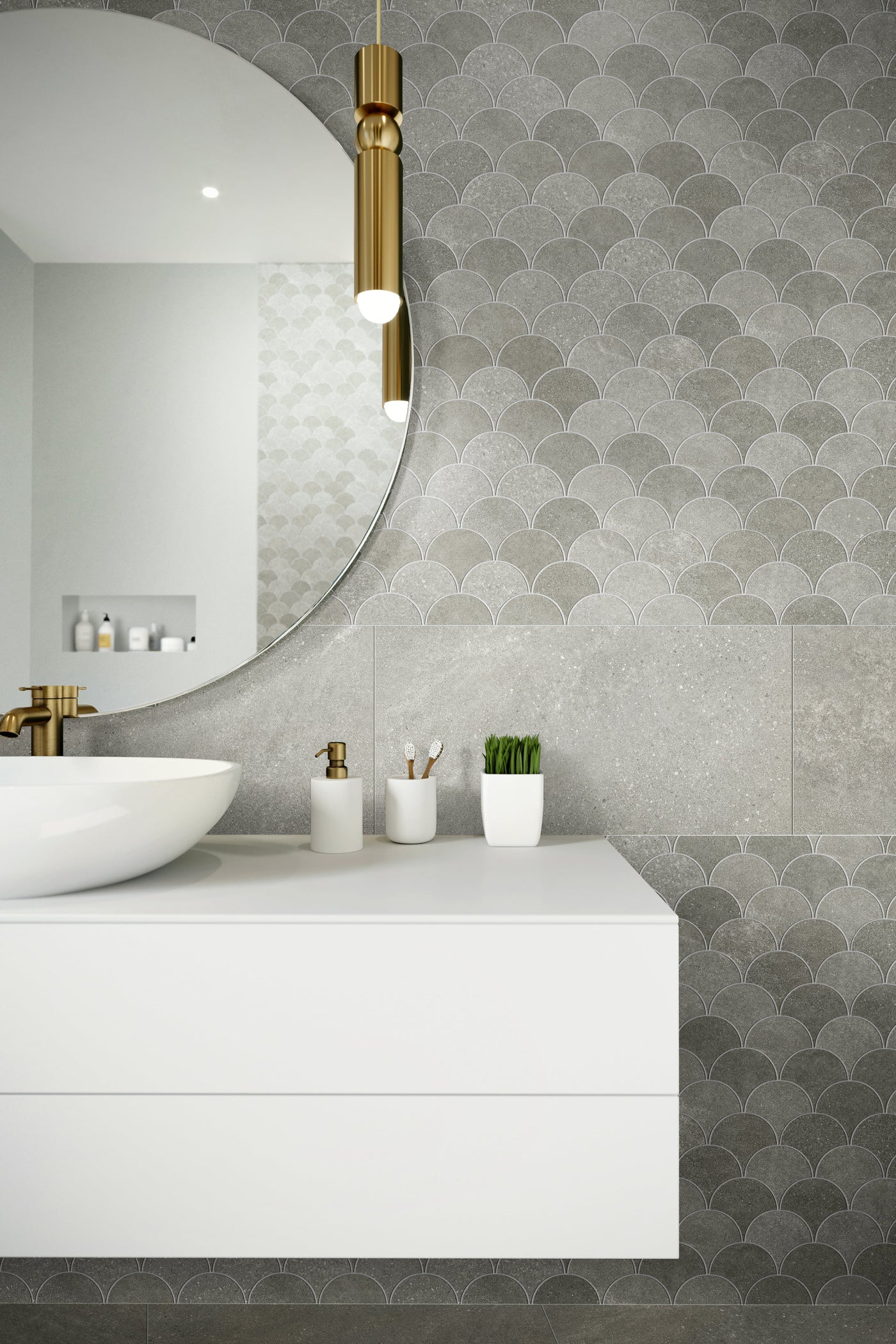 Milestone Tycoon Wave 13.7" x 14.5" Porcelain Mosaic