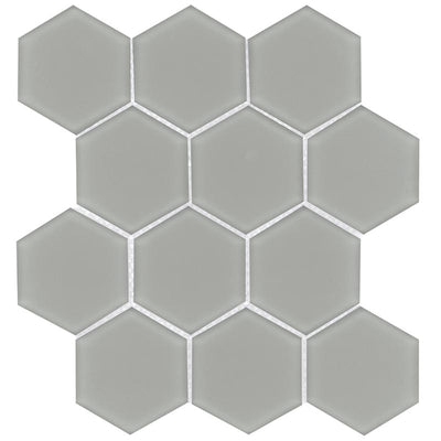 Maniscalco Simpson Desert Hexagon 3 x 3 9" x 11" Glass Mosaic