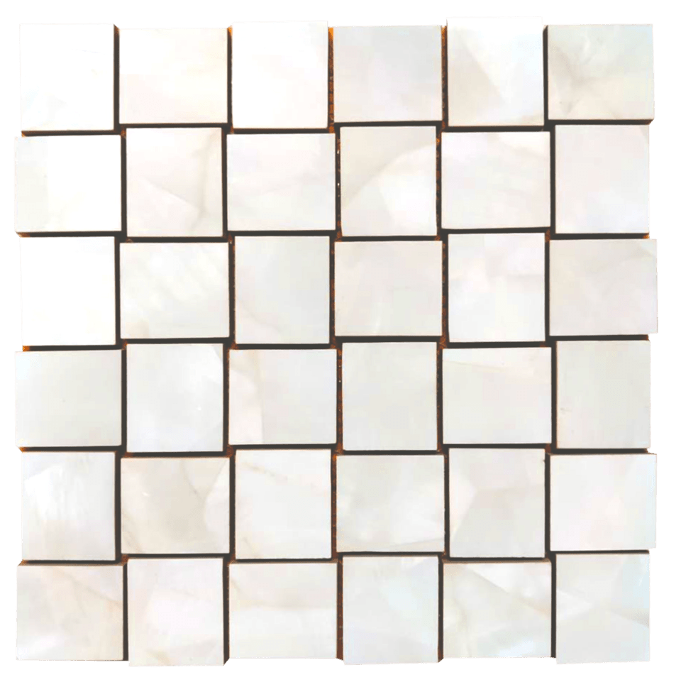 Tesoro Mother of Pearl Basketweave 12" x 12" Porcelain Mosaic