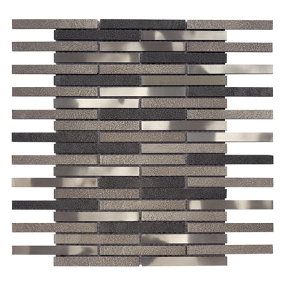 Questech Vista Linear Brick 0.5 x 4 10.62" x 11.75" Metal Mosaic