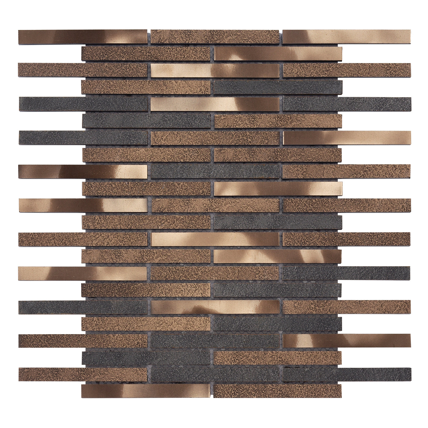 Questech Vista Linear Brick 0.5 x 4 10.62" x 11.75" Metal Mosaic