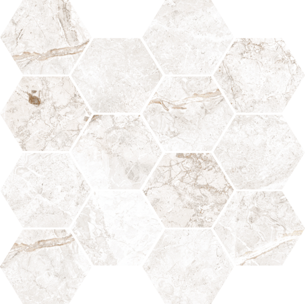 Happy Floors Toscana Hexagon 10" x 14" Porcelain Mosaic