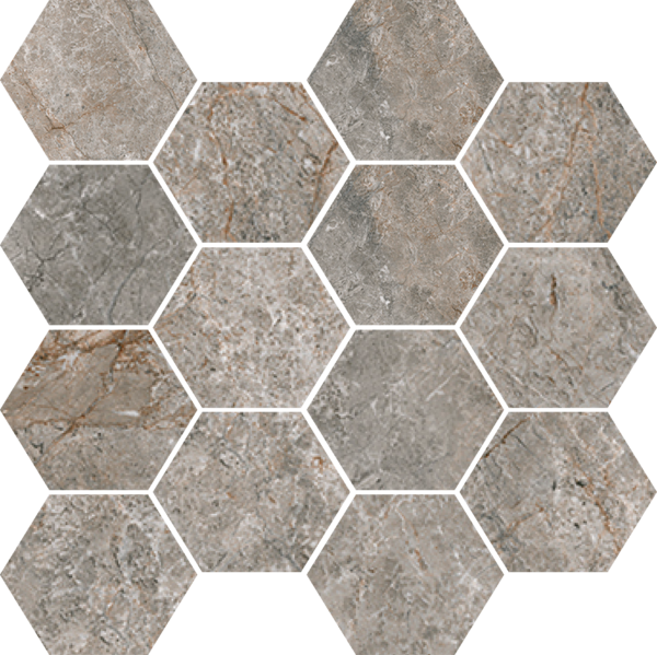 Happy Floors Toscana Hexagon 10" x 14" Porcelain Mosaic