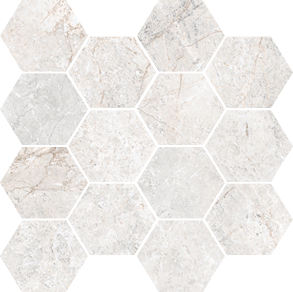 Happy Floors Toscana Hexagon 10" x 14" Porcelain Mosaic