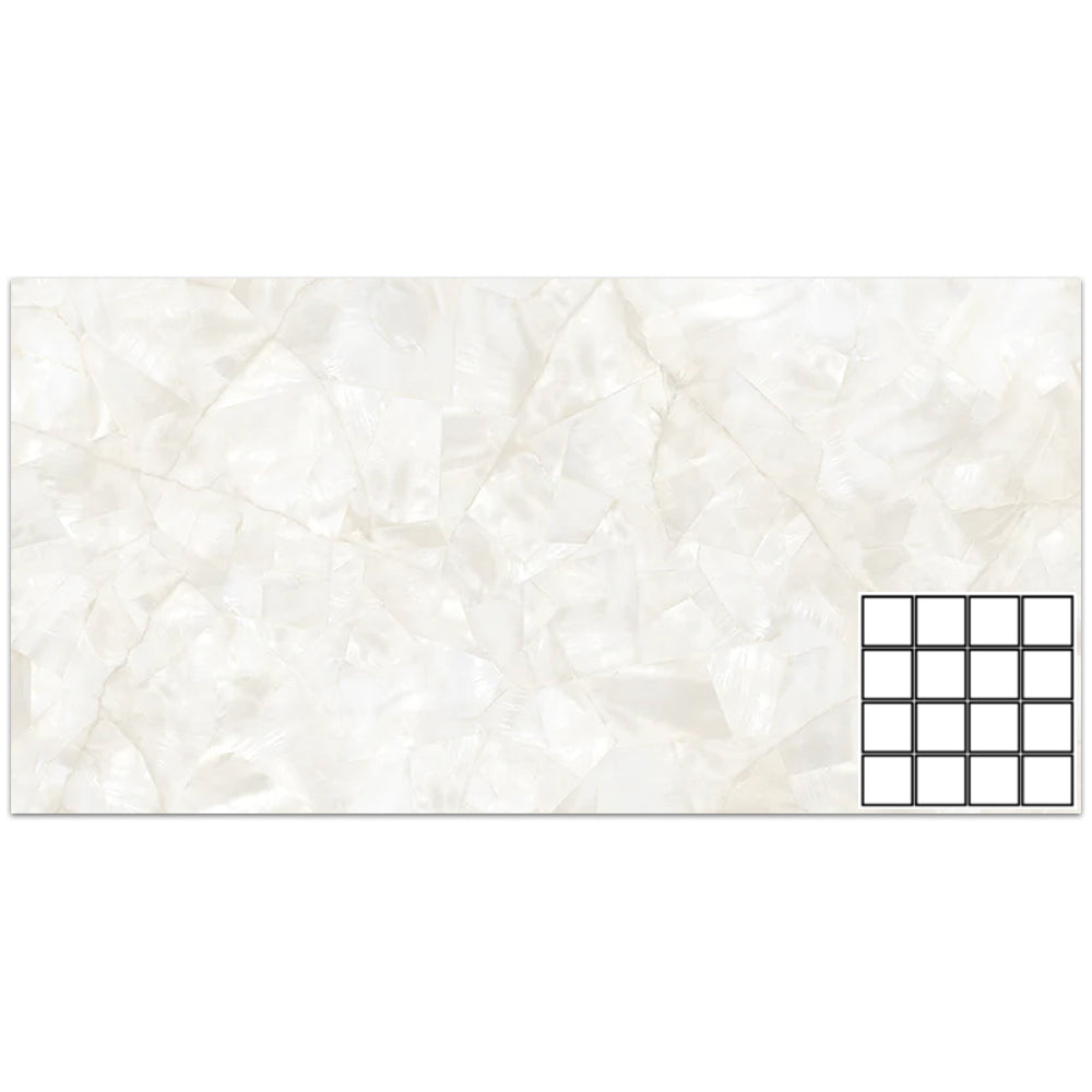 Tesoro Mother of Pearl 3 x 3 12" x 12" Porcelain Mosaic