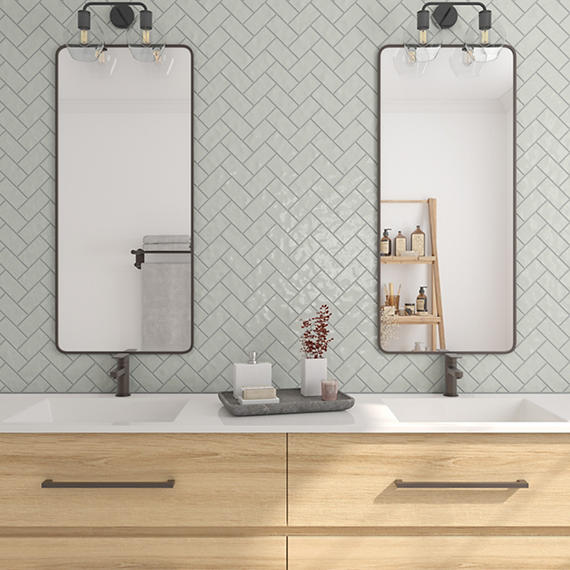 Marazzi Artezen 2 x 4 Herringbone 12" x 14" Ceramic Mosaic