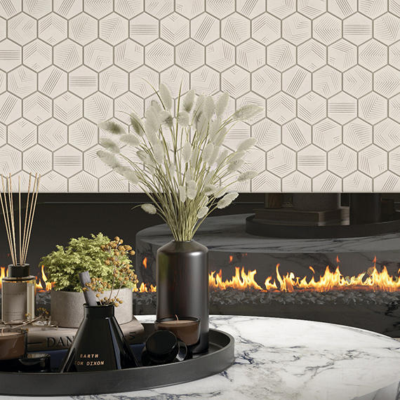 Marazzi Rhyme And Reason Ripple Hexagon 4" x 5" Ceramic Tile