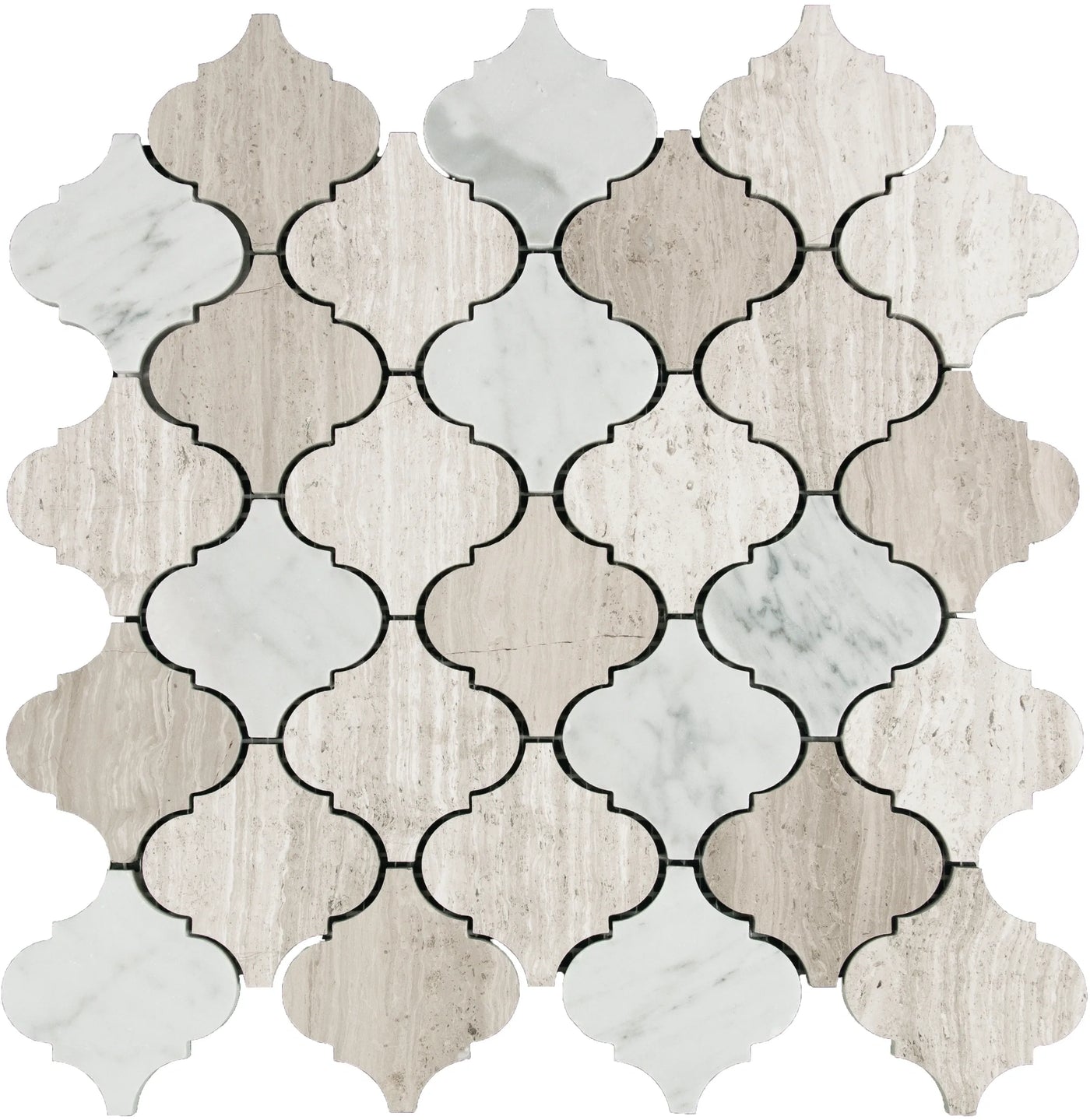 Aspire Stone Marble Blend Lantern 12" x 12" Marble Mosaic