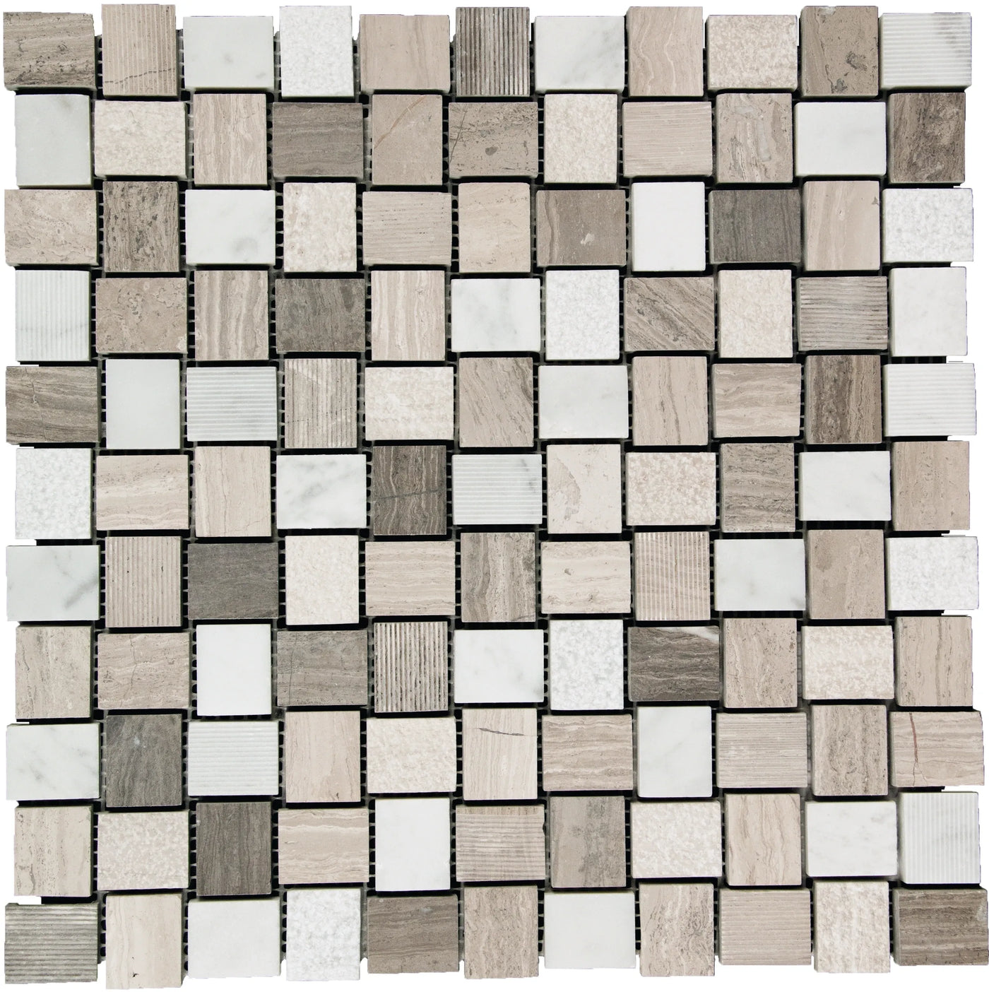 Aspire Stone Marble Blend 1 x 1 Square 12" x 12" Marble Mosaic