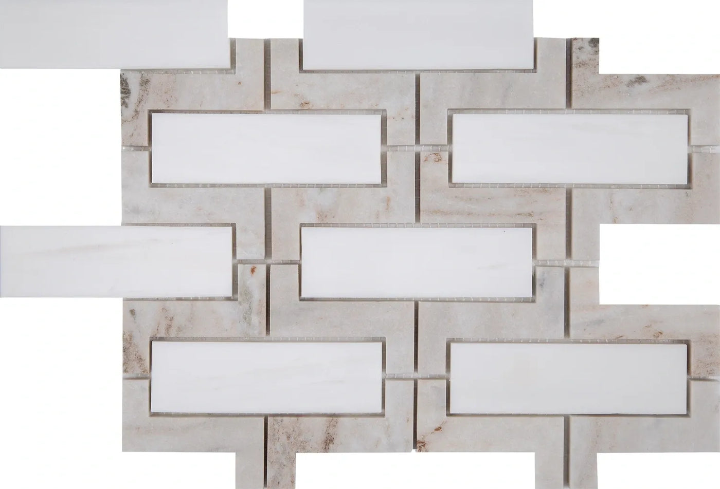Aspire Stone Marble Versailles 9" x 12" Marble Mosaic