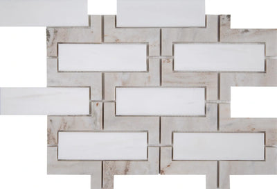 Aspire Stone Marble Versailles 9" x 12" Marble Mosaic
