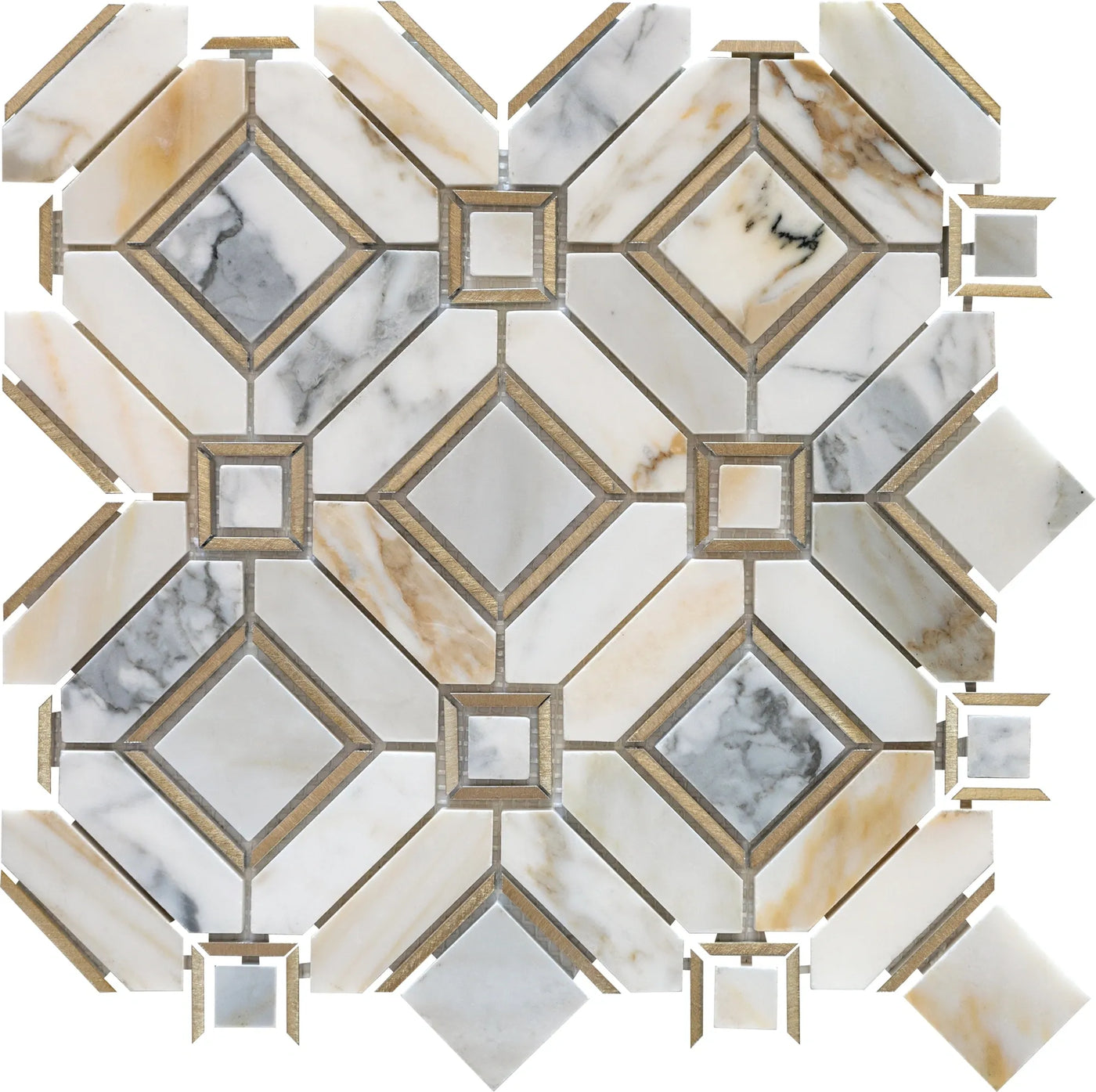 Aspire Stone Uptown Oak Lawn 12" x 12" Marble Mosaic