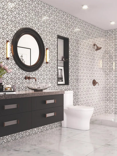 Aspire Stone Uptown Oak Lawn 12" x 12" Marble Mosaic