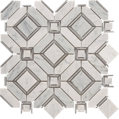 Aspire Stone Uptown Oak Lawn 12" x 12" Marble Mosaic