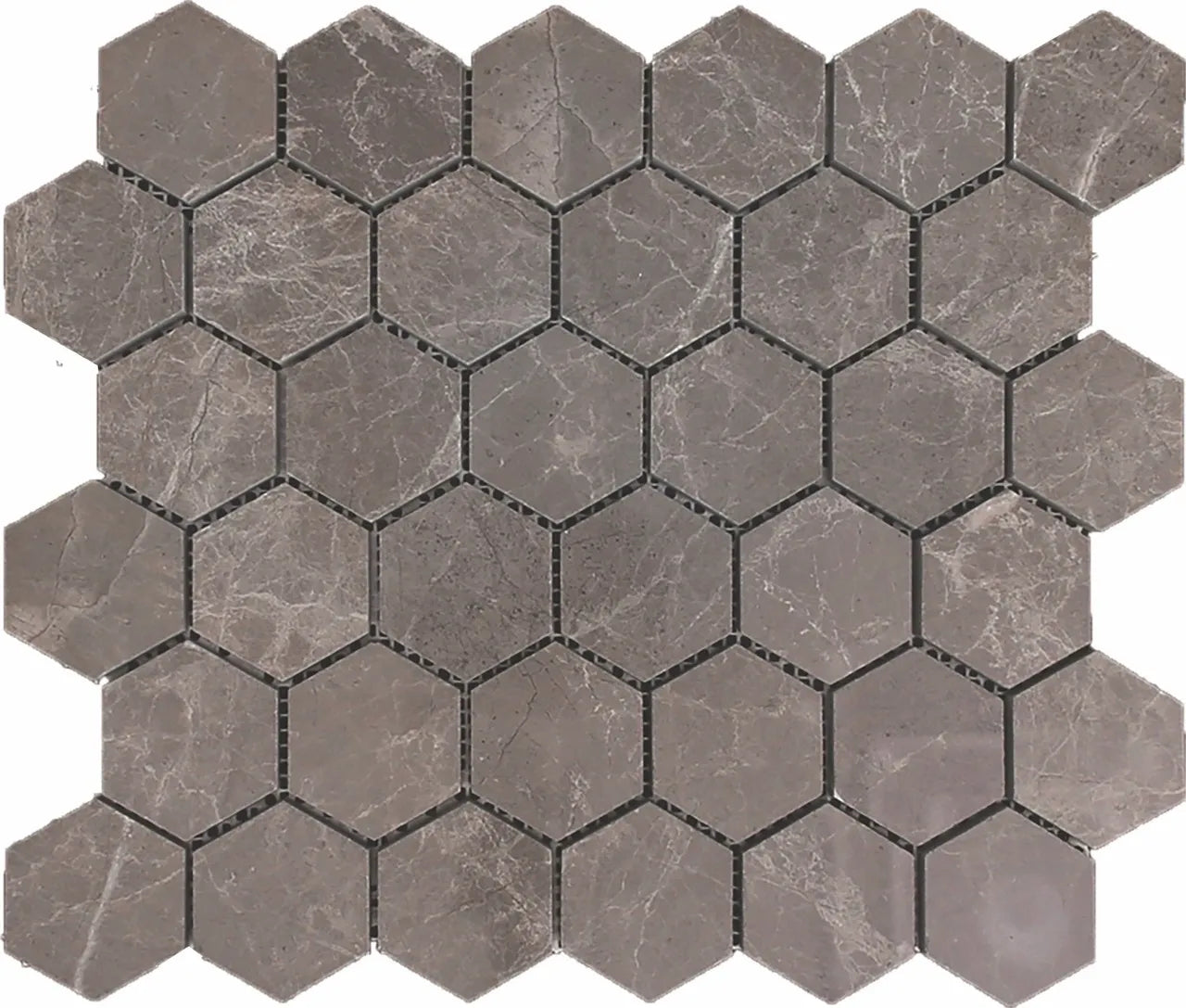 Aspire Stone Marble 2" Hexagon 12" x 12" Marble Mosaic