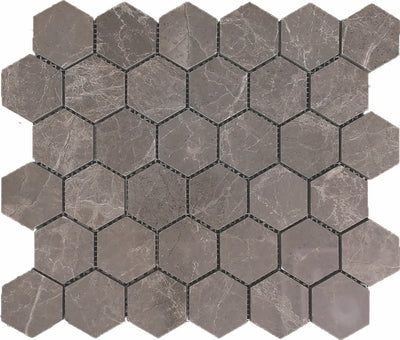 Aspire Stone Marble 2" Hexagon 12" x 12" Marble Mosaic
