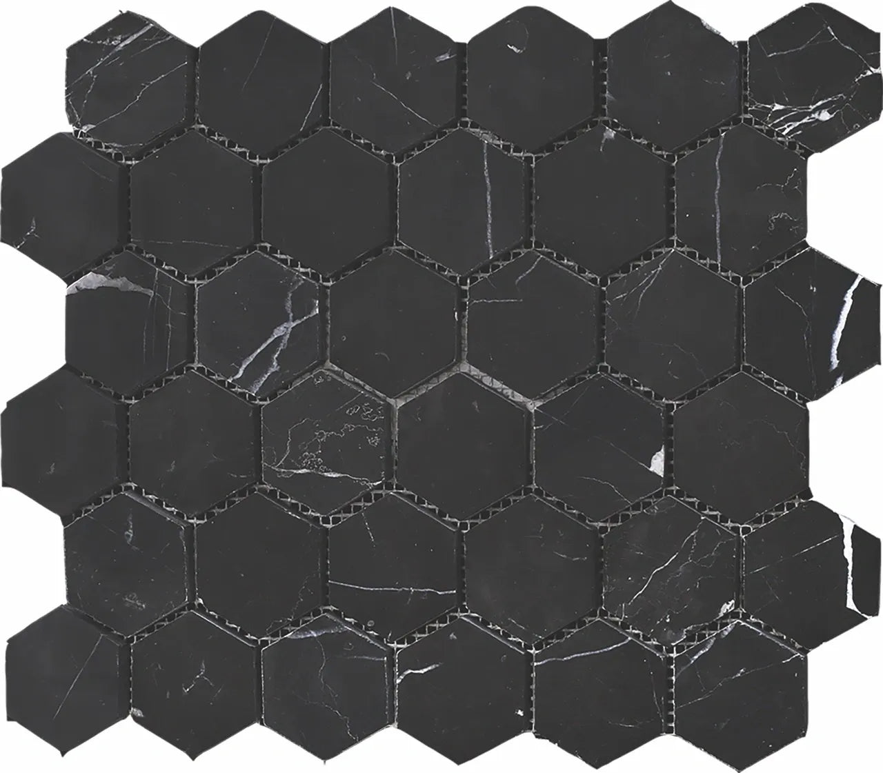 Aspire Stone Marble 2" Hexagon 12" x 12" Marble Mosaic