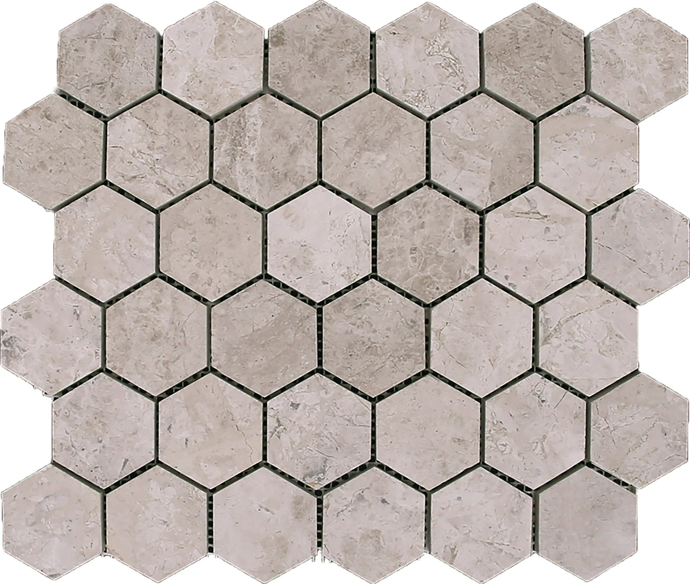 Aspire Stone Marble 2" Hexagon 12" x 12" Marble Mosaic