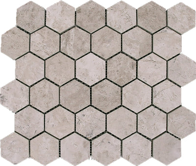 Aspire Stone Marble 2" Hexagon 12" x 12" Marble Mosaic