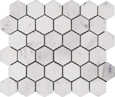 Aspire Stone Marble 2" Hexagon 12" x 12" Marble Mosaic