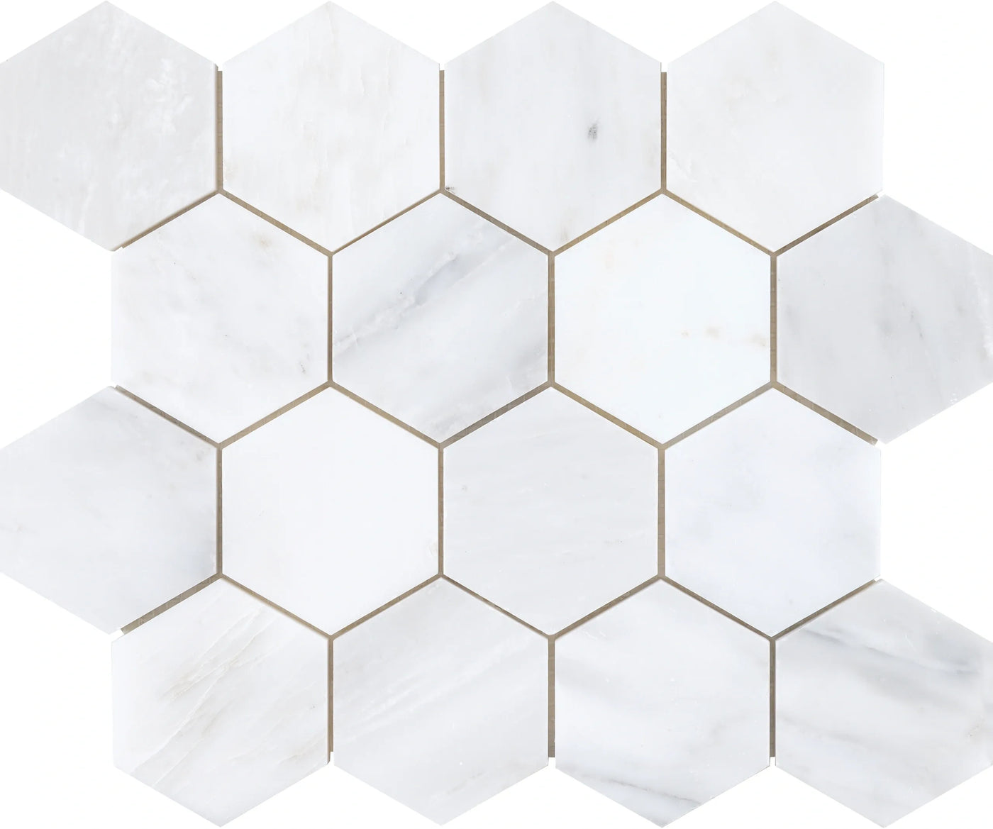 Aspire Stone Marble 3" Hexagon 12" x 12" Marble Mosaic