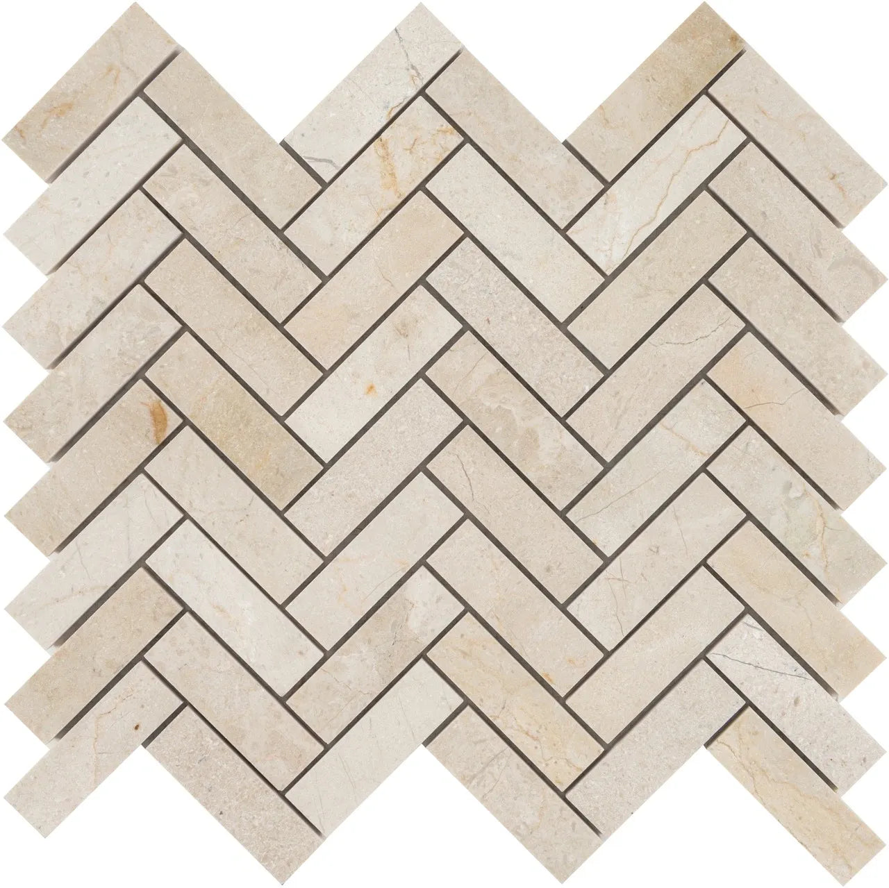 Aspire Stone Marble 1 x 3 Herringbone 12" x 12" Marble Mosaic
