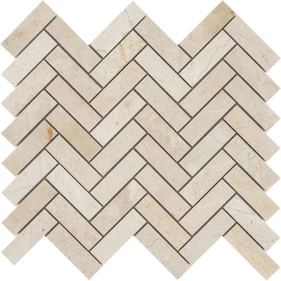 Aspire Stone Marble 1 x 3 Herringbone 12" x 12" Marble Mosaic