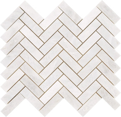 Aspire Stone Marble 1 x 3 Herringbone 12" x 12" Marble Mosaic