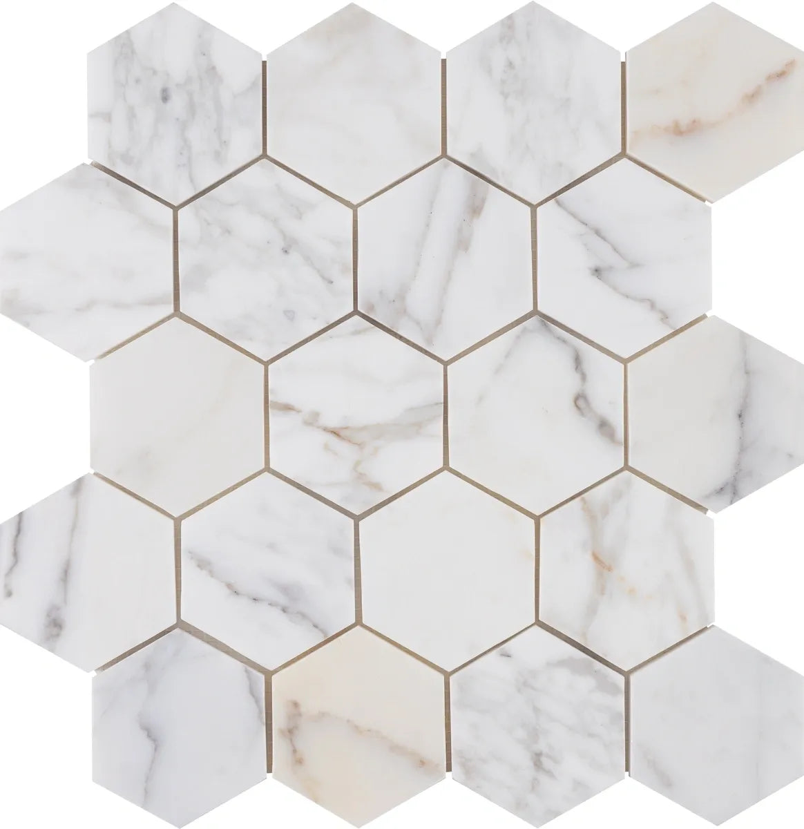 Aspire Stone Marble 3" Hexagon 12" x 12" Marble Mosaic