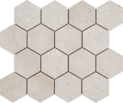Aspire Stone Marble 3" Hexagon 12" x 12" Marble Mosaic