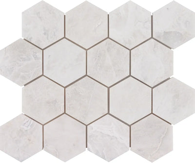 Aspire Stone Marble 3" Hexagon 12" x 12" Marble Mosaic