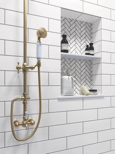 Aspire Stone Marble 1 x 3 Herringbone 12" x 12" Marble Mosaic