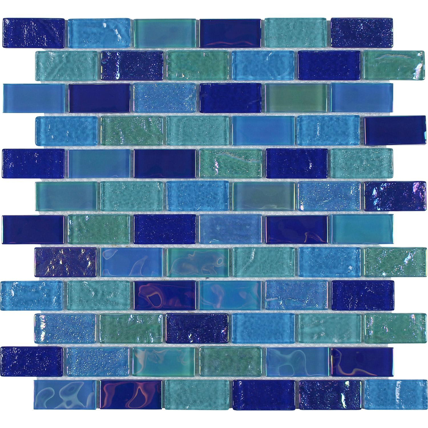 Tesoro Aquatica Mercury 1 x 2 12" x 12" Glass Mosaic