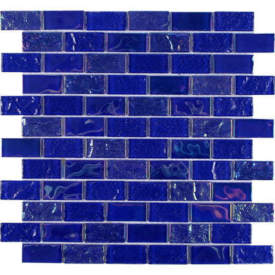 Tesoro Aquatica Mercury 1 x 2 12" x 12" Glass Mosaic