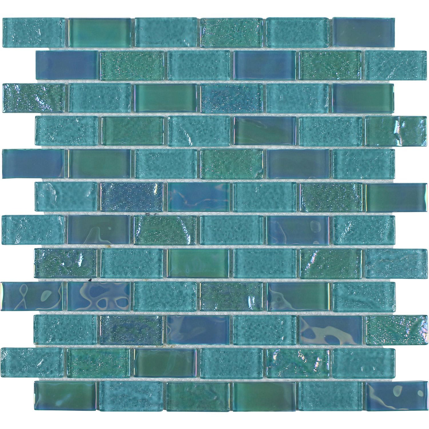 Tesoro Aquatica Mercury 1 x 2 12" x 12" Glass Mosaic