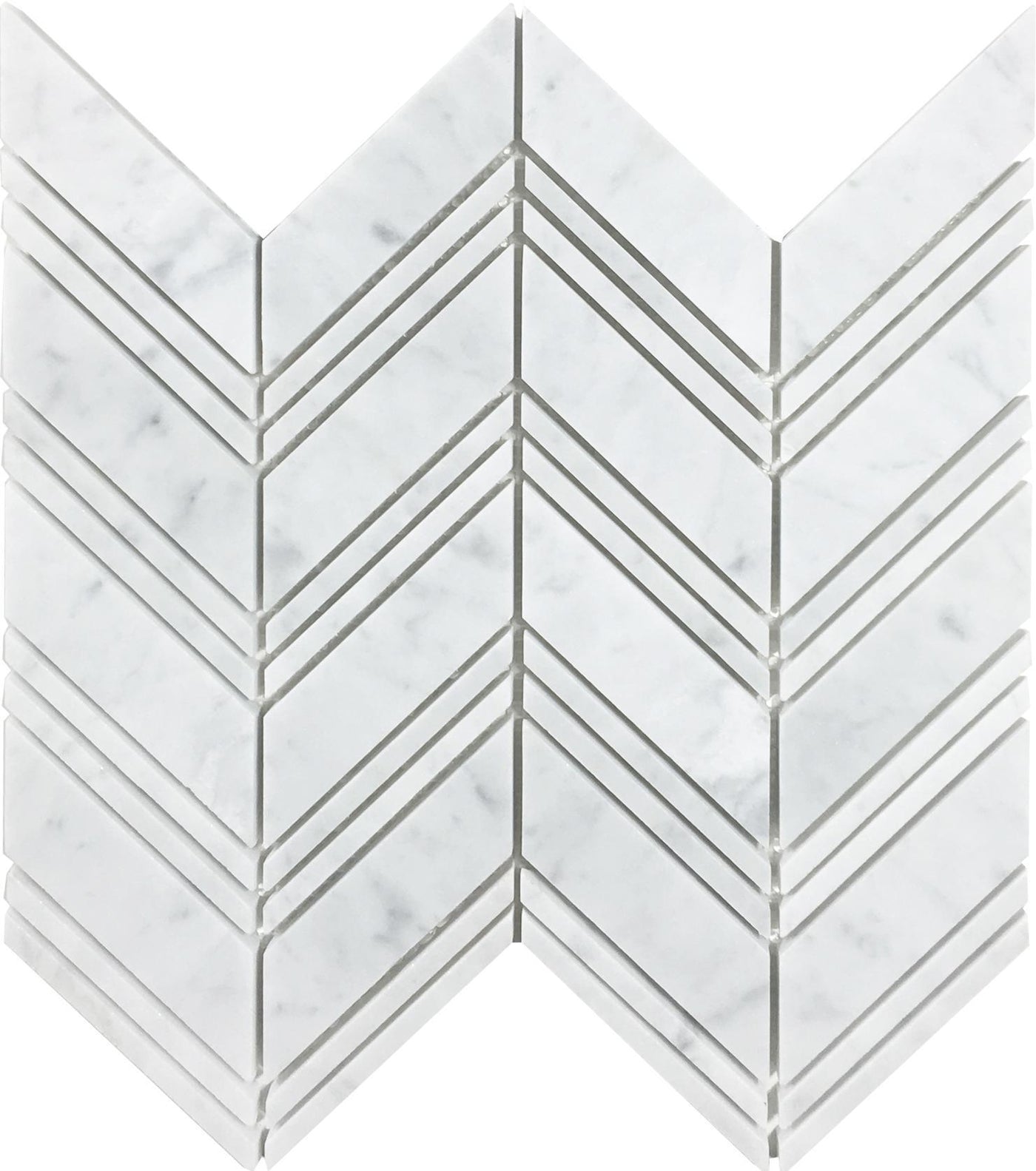 Tesoro Marble Chevron 11.38" x 11.88" Marble Mosaic