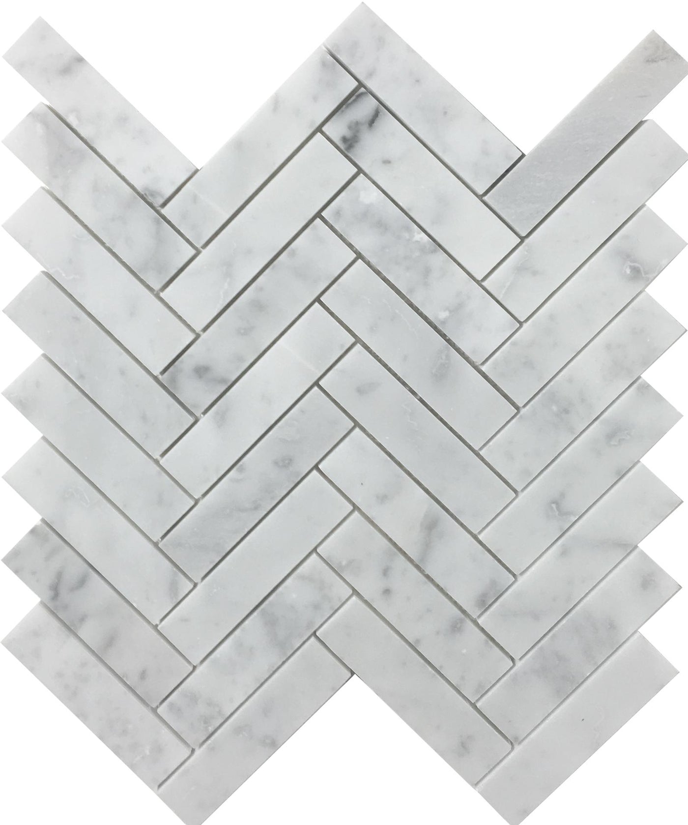 Tesoro Marble Herringbone 11.25" x 12" Marble Mosaic