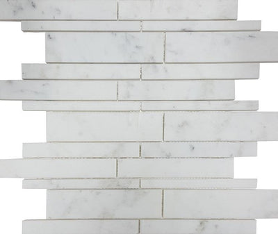 Tesoro Marble Random Strip 12" x 12" Marble Mosaic