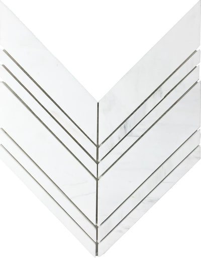 Tesoro Marble Chevron 9.38" x 11.88" Marble Mosaic